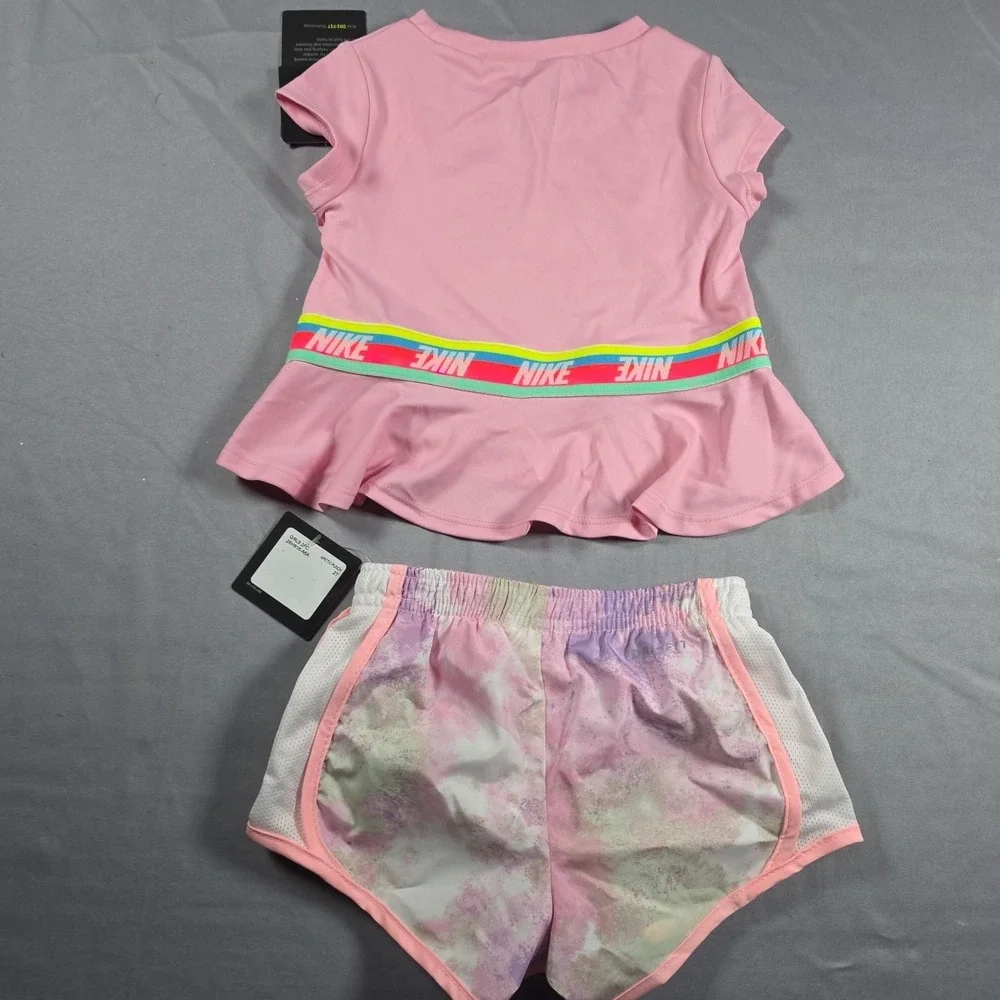 Nike Dri-Fit Little Girl's  2-Piece Graphic Tee & Short Set 2T